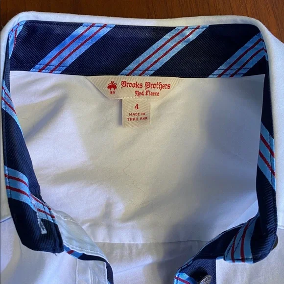 Brooks Brothers Red Fleece Button Up Shirt with Tie Ribbon Accents - Picture 6 of 7